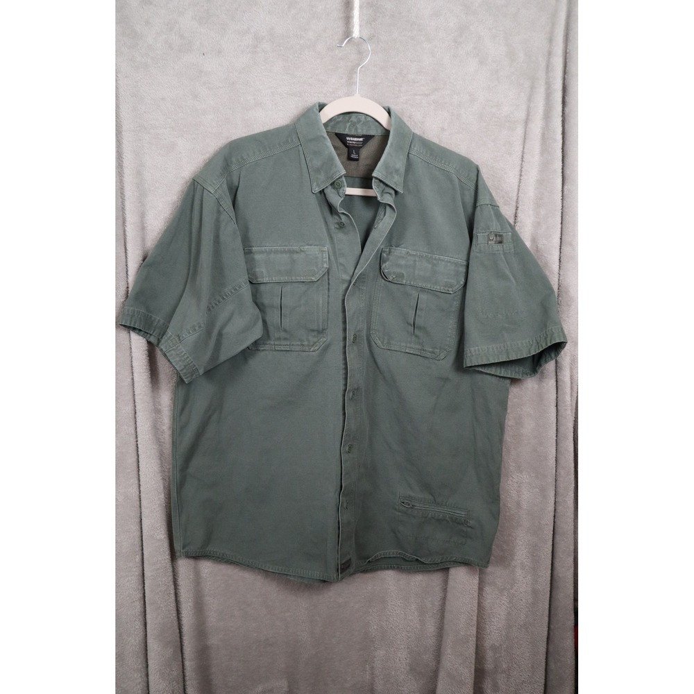 Blackhawk Warrior Wear Mens Large Olive Green Tactical Short Sleeve Canvas Shirt